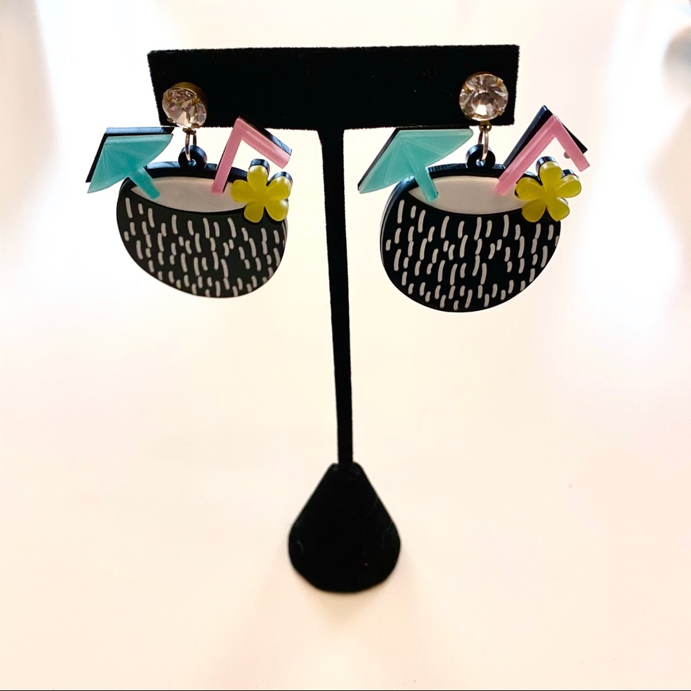 Coconut Cocktail Acrylic Earrings